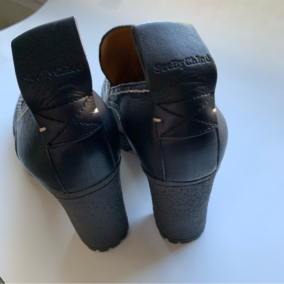 See by Chloe Claudia platform high heel Leather pumps contrast stitching black - Picture 7 of 10